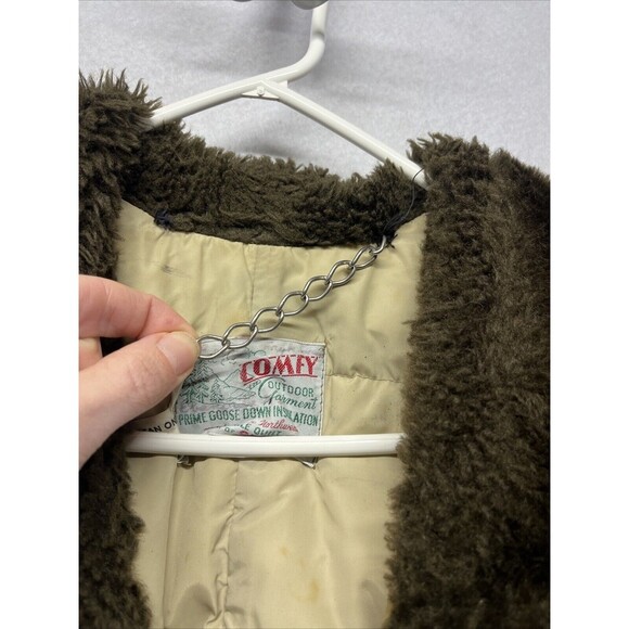Vintage Comfy Goose Down Puffer Jacket Coat Parka Seattle Men's Large Brown - Picture 5 of 9